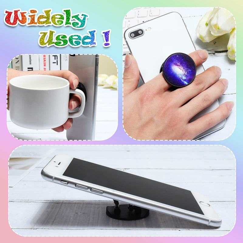 [Australia - AusPower] - 9 Pieces Cell Phone Grip Holder Collapsible Phone Holder Colorful Self-Adhesive Finger Ring Sublimation Phone Holders for Smartphone and Tablets (Nebula) Nebula 