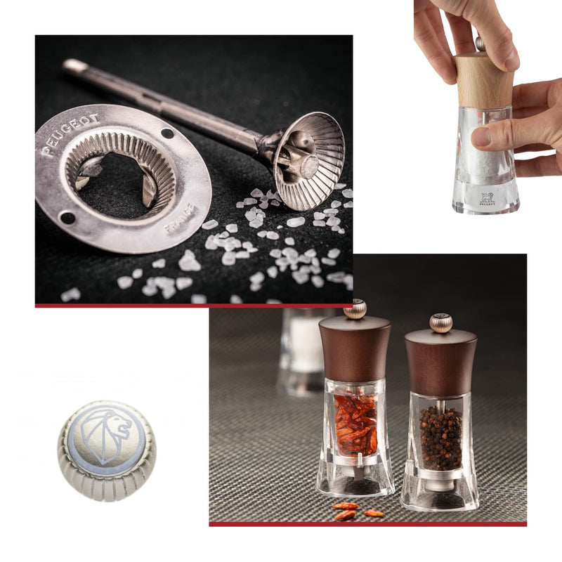 [Australia - AusPower] - "Peugeot Oleron Grey “Wet” Salt Mill, 5-1/2"" Chocolate. Ceramic mechanism." (29937) 