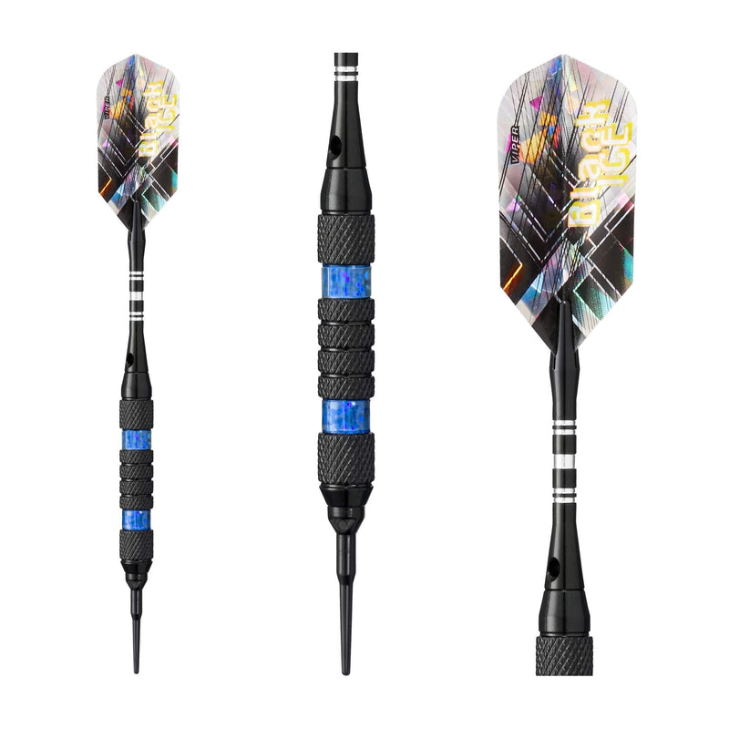 [Australia - AusPower] - Viper Black Ice Soft Tip Darts Blue Rings 18 Grams 