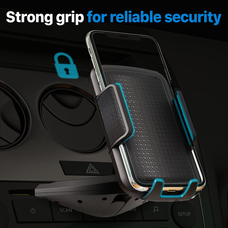 [Australia - AusPower] - BesTrix Cell Phone Holder for Car, CD Slot Car Phone Holder, Hands Free Car Mount with Strong Grip Universal for iPhone, 12/11/11Pro/Xs MAX/XR/XS/X/8/7/6 Plus, Galaxy S/20/10/S10+/S10e/S9/S9+/N9 