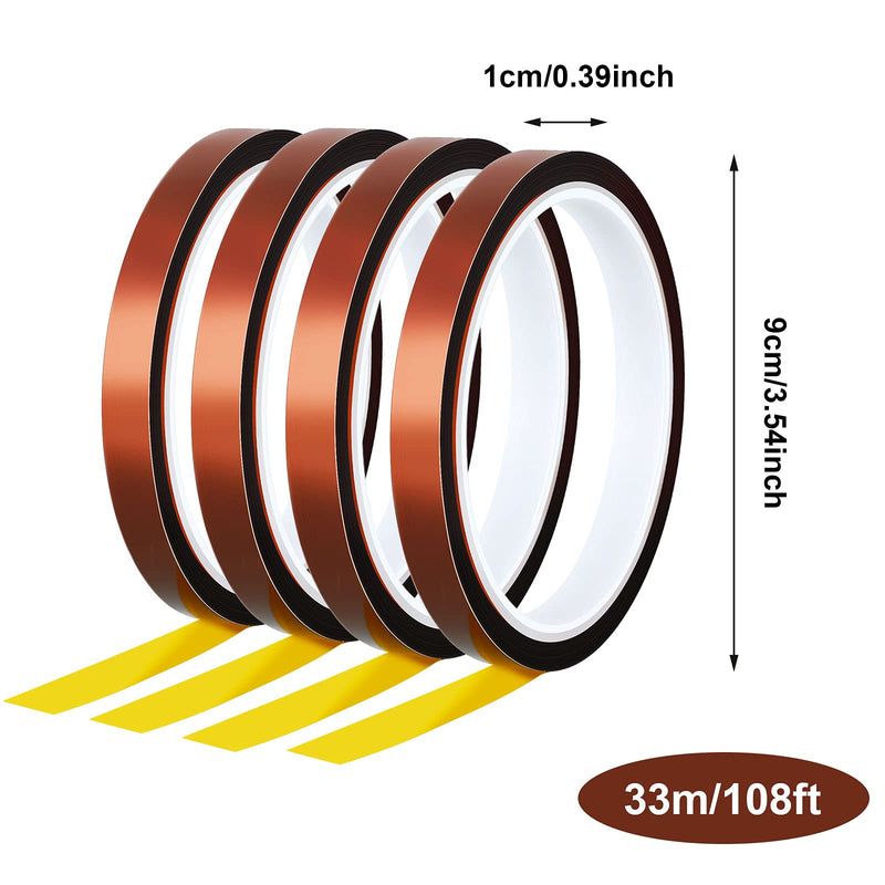 [Australia - AusPower] - 2 Rolls Heat Tapes Heat Transfer Tape Sublimation Heat Resistant Temperature Tape for Electronics Printing DIY Crafts on T-Shirt Fabrics (Dark Brown,10 mm Wide) 10 mm Wide Dark Brown 