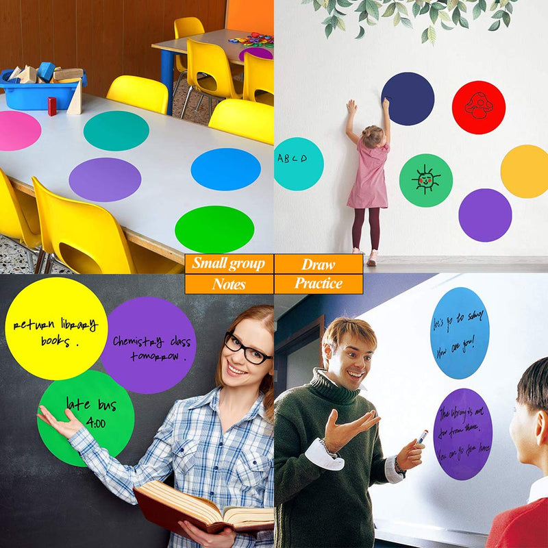 [Australia - AusPower] - Colorful Dry Erase Dots Circles Whiteboard Marker Removable Vinyl Stickers Spots Wall Decals for School Classroom Teachers Students Table & Desk (10 Pack) 10 Pack 