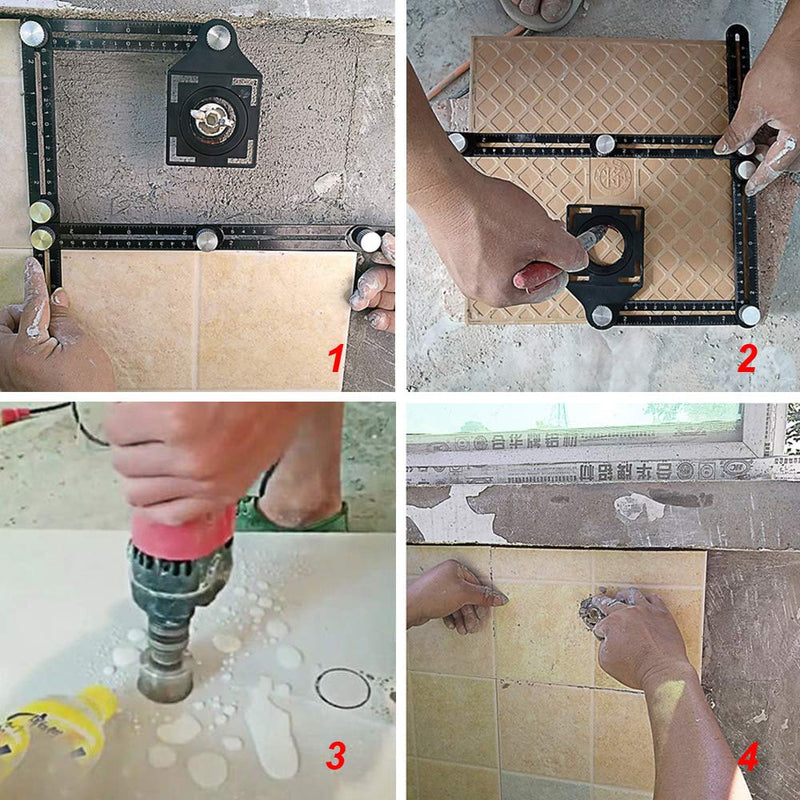 [Australia - AusPower] - Six-Sided Aluminum Alloy Angle Measuring Tool, Angle Ruler Template Template Tool Full Metal Measuring Rules Layout Tool for Handymen Builders DIY Carpenters Craftsmen 