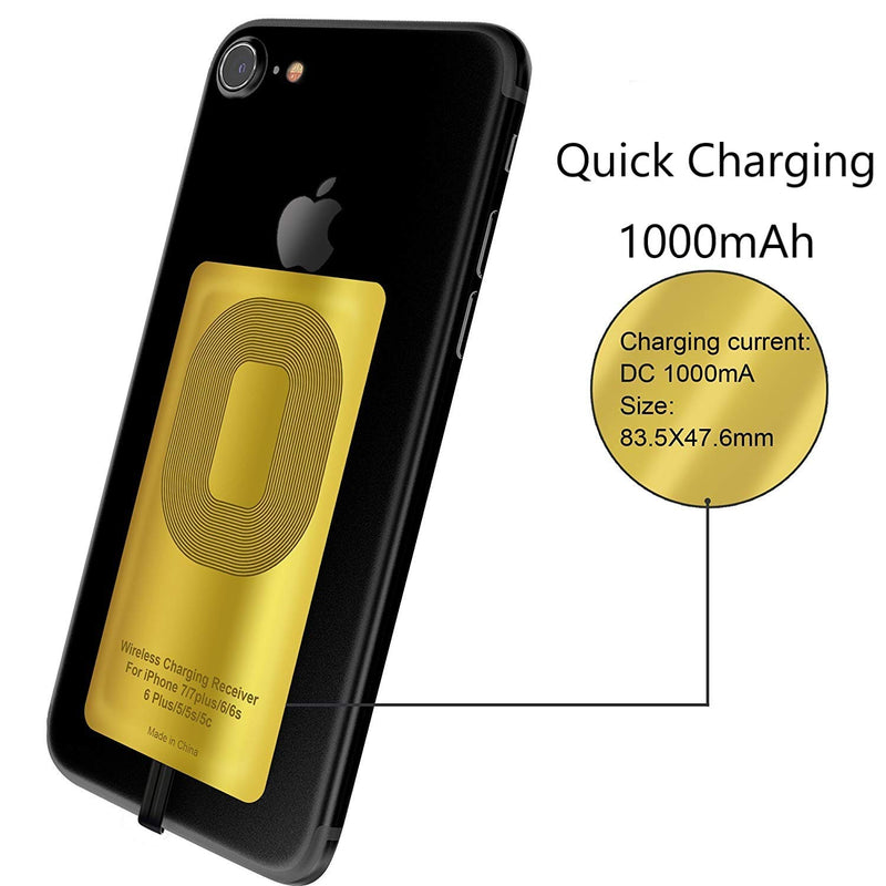 [Australia - AusPower] - 2 Pcs Fast QI Receiver Ultra-Thin Wireless Charging Receiver Adapter Patch for iPhone 7/7 Plus/6/6 Plus/6s/6s Plus/5/5s/5c 5w 1000mAh Compatible All Wireless Charger(2 pcs) for iphone*2 pcs 