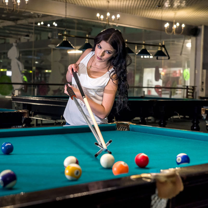 [Australia - AusPower] - Skylety Retractable Pool Bridge Stick, Billiards Cue Bridge with Metal Head, Screw Thread Removable Bridge Head, Pool Cue Accessory for Pool Table 