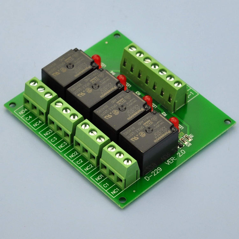 [Australia - AusPower] - Electronics-Salon 4 SPDT 10Amp Power Relay Module, DC 24V Version. 