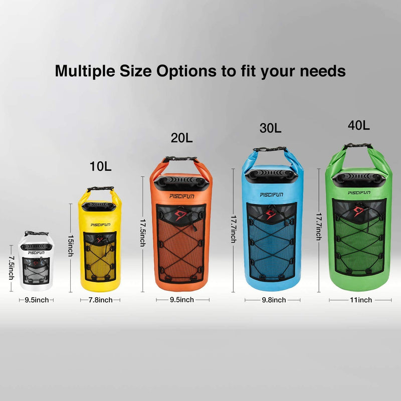 [Australia - AusPower] - Piscifun Waterproof Dry Bag Backpack 5L 10L 20L 30L 40L Floating Dry Backpack with Waterproof Phone Case for Water Sports - Fishing, Boating, Kayaking, Surfing, Rafting Gifts for Men and Women Army Green Dry Bag Combo 