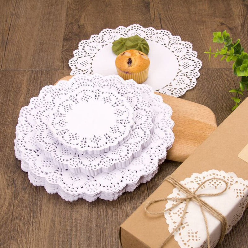 [Australia - AusPower] - AimtoHome 4.5 inch Round Paper Doilies Disposable Paper Placemats White Lace Paper Doilies Cake Packaging Pads Wedding Tableware Decoration (100 Pack) 4.5inch 
