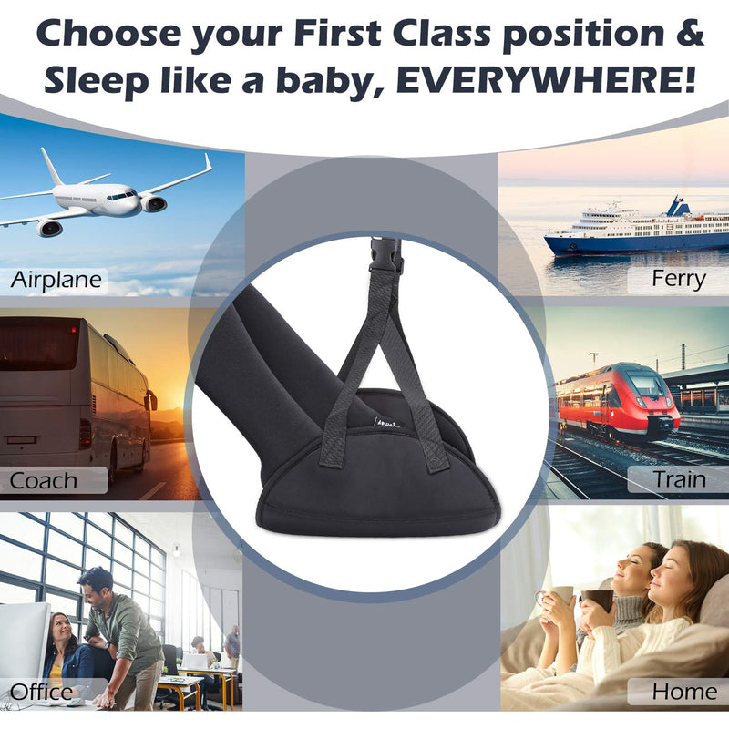 [Australia - AusPower] - Upgraded Airplane Footrest - Thickened Super-Size Foot Hammock with Premium Memory Foam Reduce Swelling and Pain - Airplane Travel Accessories - Travel Foot Rest Make Your Long Trip More Comfortable 