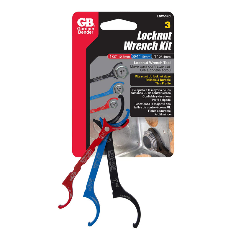 [Australia - AusPower] - Gardner Bender LNW-3PC LNW locknut wrench, Assorted 