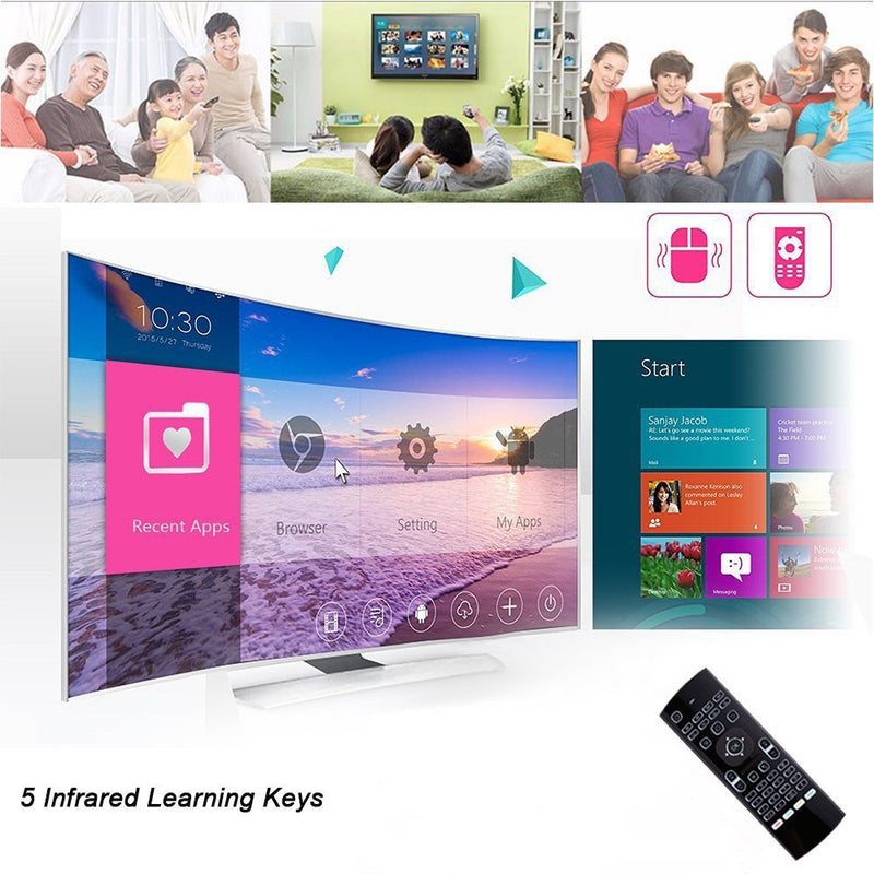 [Australia - AusPower] - Air Mouse,MX3 Pro Backlit Mini Keyboard,Voice Remote Control,Mini Wireless Keyboard & IR Learning Air Mouse Remote,Best for Raspberry Pi 4 Android Smart Tv Box HTPC IPTV PC Pad Xbox MX3 Voice Backlit 