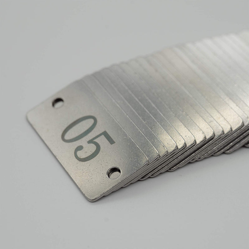 [Australia - AusPower] - StayMax Stainless Steel Rectangle Numbered Tags with Two Holes (1-25) 1-25 
