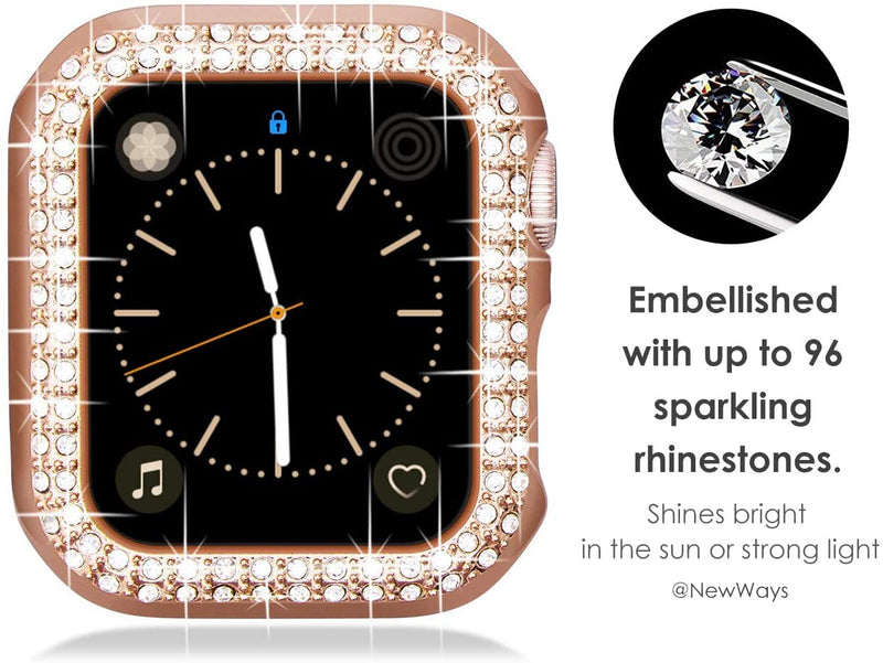 [Australia - AusPower] - Diamond Case Compatible with Apple Watch Series 7 41mm 45mm,PC Protective Covers Women Girl Crystal Shiny Rhinestone Cases,Smartwatch Accessories Bling Bumper Shell Protector Cover,Gold,41mm Gold 