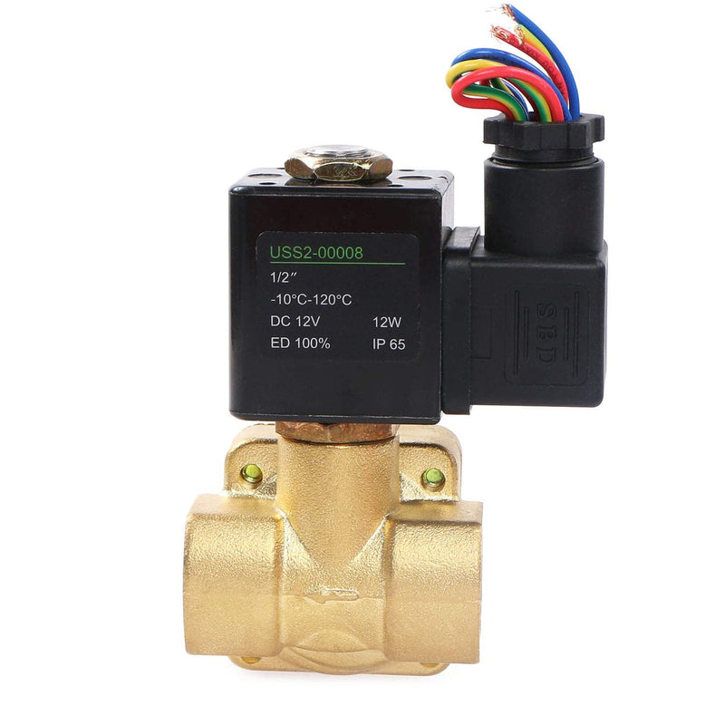 [Australia - AusPower] - 1/2" 230 PSI Electric Solenoid Valve 12-VDC VITON Normally closed 