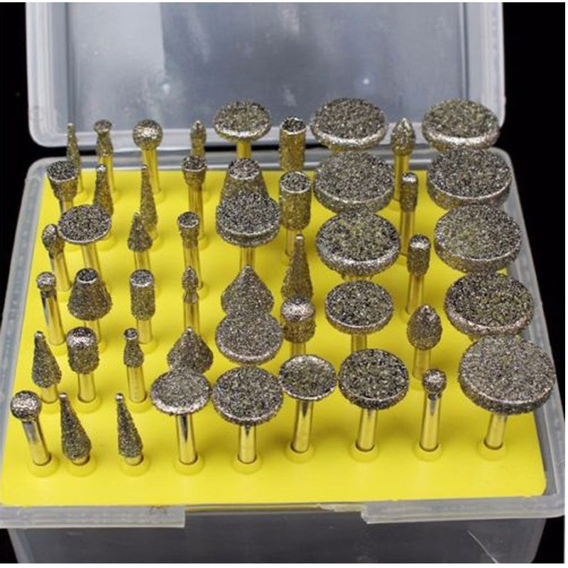 [Australia - AusPower] - YEEZUGO 50pcs Diamond Coated Grinding Head Grinding Burrs Set for Dremel Rotary Tool … 