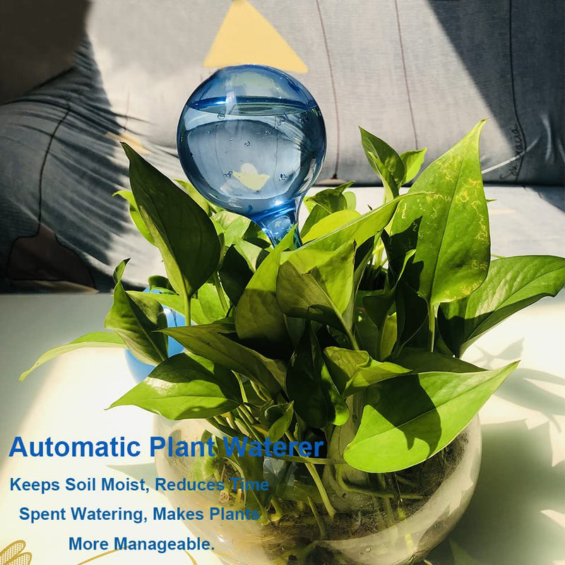 [Australia - AusPower] - TOTYAO Plant Watering Globes, 10Pcs Plastic Automatic Self Water Bulbs, Water Globe Irrigation Device Decorative for Indoor Outdoor Blue 