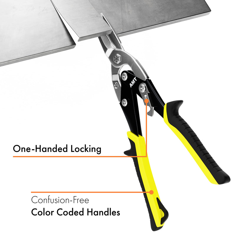 [Australia - AusPower] - AMERICAN MUTT TOOLS 10 Inch Straight Cut Tin Snips Heavy Duty  CrMo Sheet Metal Cutter  Aviation Snips for Sheet Metal  Sheet Metal Snips, Sheet Metal Shears Tin Snips for Cutting Metal Sheet 