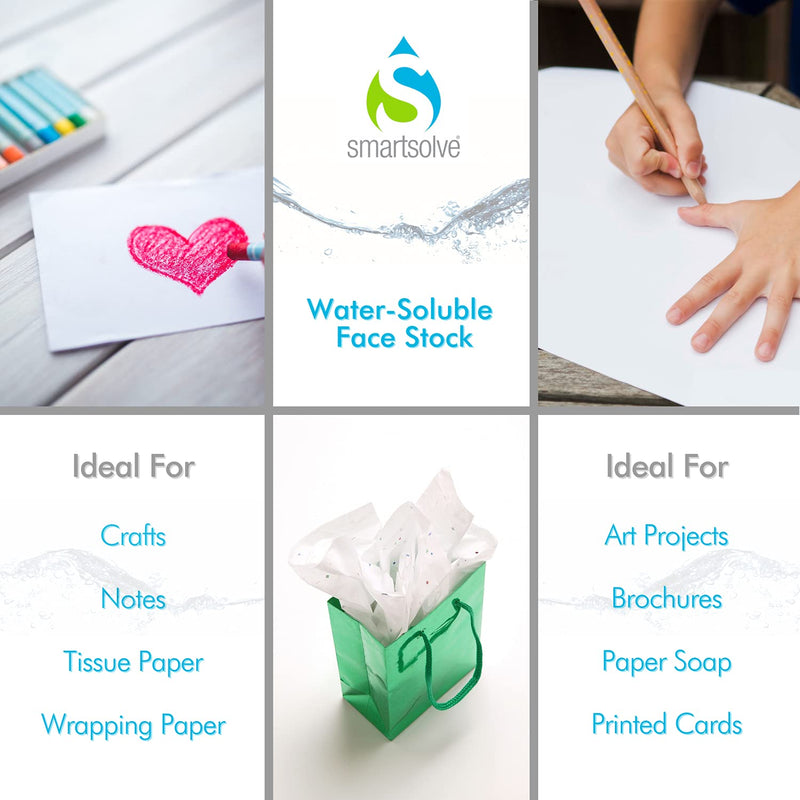 [Australia - AusPower] - SmartSolve Water Soluble Paper, 3pt – White 8.5’’x11’’ Biodegradable Craft Paper, Printer Paper and Drawing Paper, Environmentally Friendly Printing Paper that Dissolves in Water (25 Sheets) Pack of 25 