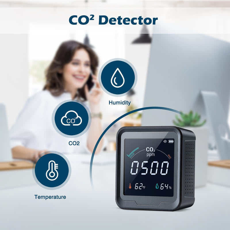 [Australia - AusPower] - CO2 Detector, Aiment 3 in 1 Carbon Dioxide Detector Air Quality Monitor Temperature Humidity Air Analyzer for CO2 Digital CO2 Meter for Indoor Home Office 