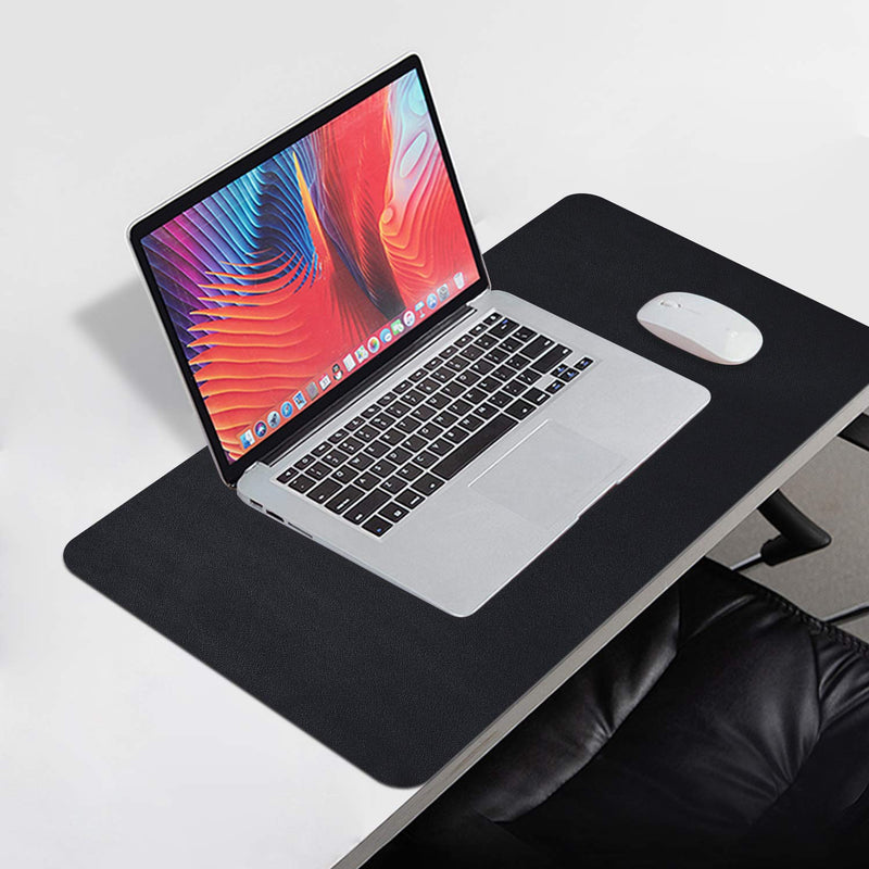[Australia - AusPower] - Dual Sided Leather Desk Pad (23.6 x 13.7"), Office Waterproof Desk Mat, PU Mouse Pad, Desk Protector Cover, Desk Writing Mat for Office/Home/Work/Cubicle (Black/Red) A-black/Red 23.6“ x 13.7" 