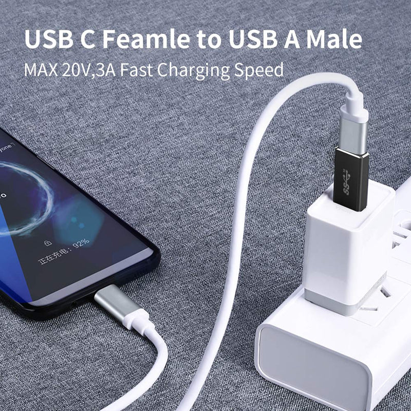 [Australia - AusPower] - [10Gbps] USB C Female to USB Male Adapter (2-Pack), WARMSTOR USB A to USB C 3.1 Gen 2 Adapter Support Double Sided Data Sync & 60W Fast Charging - Compatible with Oculus Link, PC, Laptop, Power Bank 
