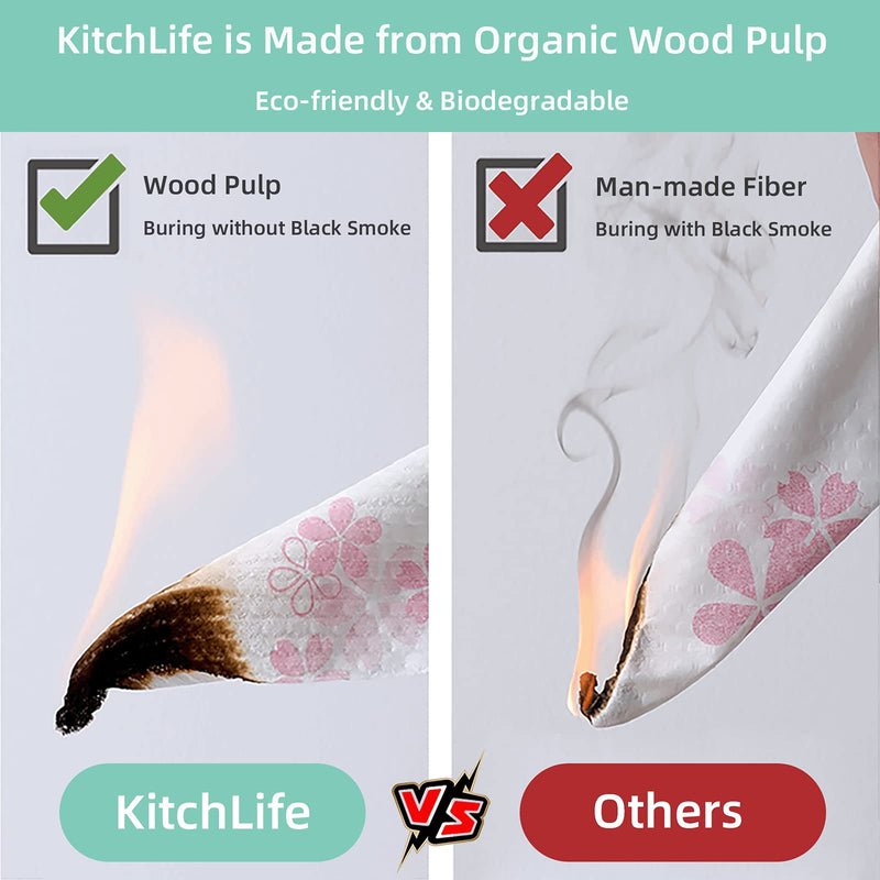 [Australia - AusPower] - KitchLife Reusable Bamboo Paper Towels - 1 Roll, Washable and Recycled Kitchen Roll, Zero Waste Products, Sustainable Gifts, Environmentally Friendly, (Blue) 