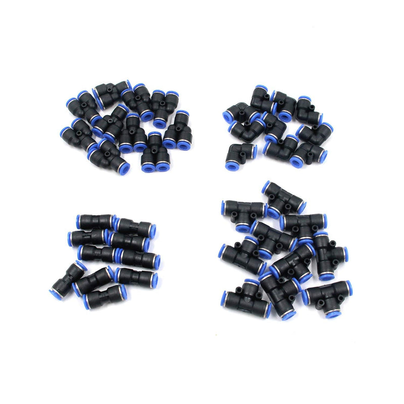 [Australia - AusPower] - Antrader 40-Pack 5/16 Inch Od Push to Connect Fittings Pneumatic Fittings Combo Kit 10 Spliters+10 Elbows+10 Tee+10 Straight combo 5/16" od 