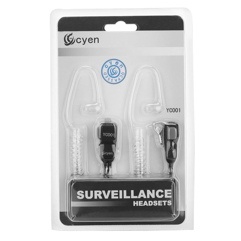 [Australia - AusPower] - Two Way Radio Headset Noise Canceling Transparent Security Earphones Works with Midland Walkie Talkie GMRS/FRS Radios with PTT/VOX – Pair (YC001) 