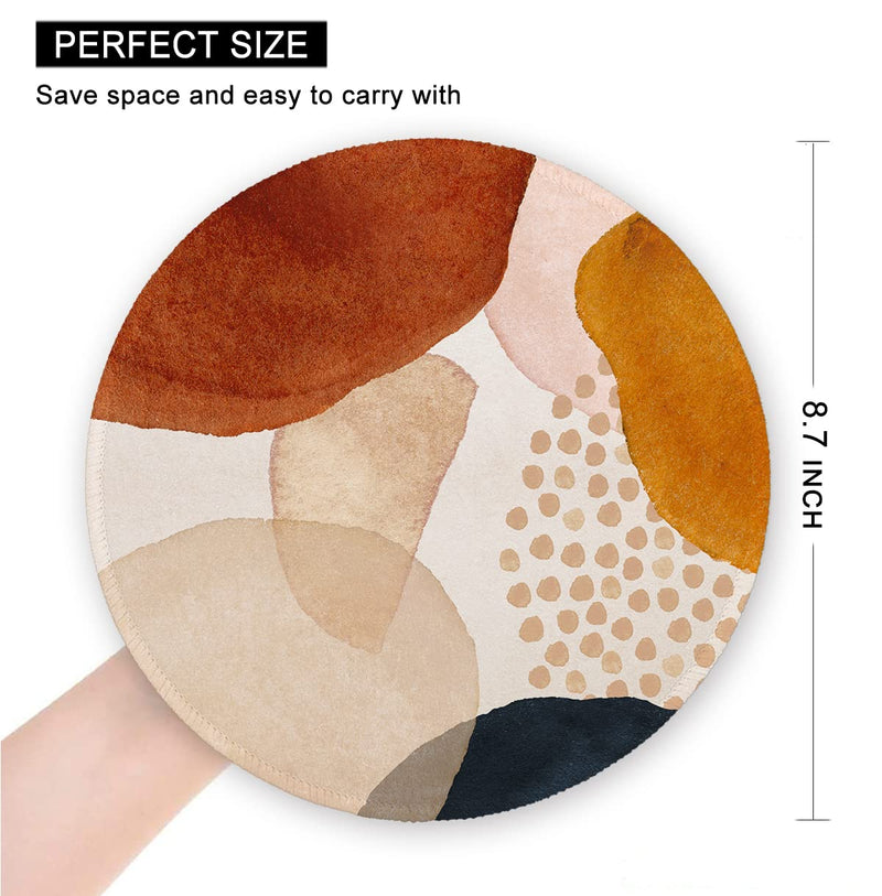 [Australia - AusPower] - Auhoahsil Mouse Pad, Abstract Art Round Non-Slip Rubber Mousepad with Stitched Edges for Wireless Mouse Laptop Computer Gaming Office Travel Men Women Kids, Cute Design, 8.7 x 8.7 in, Stones Abstract Art Stone 