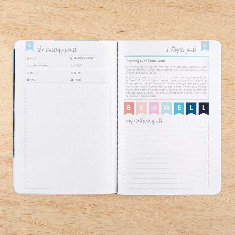 [Australia - AusPower] - Erin Condren Designer Petite Planner - Wellness Log/Wellness Planner Achieve Health Goals, Track Fitness, Sleep, Nutrition, Water Intake, Habits and More Watercolor Splash 