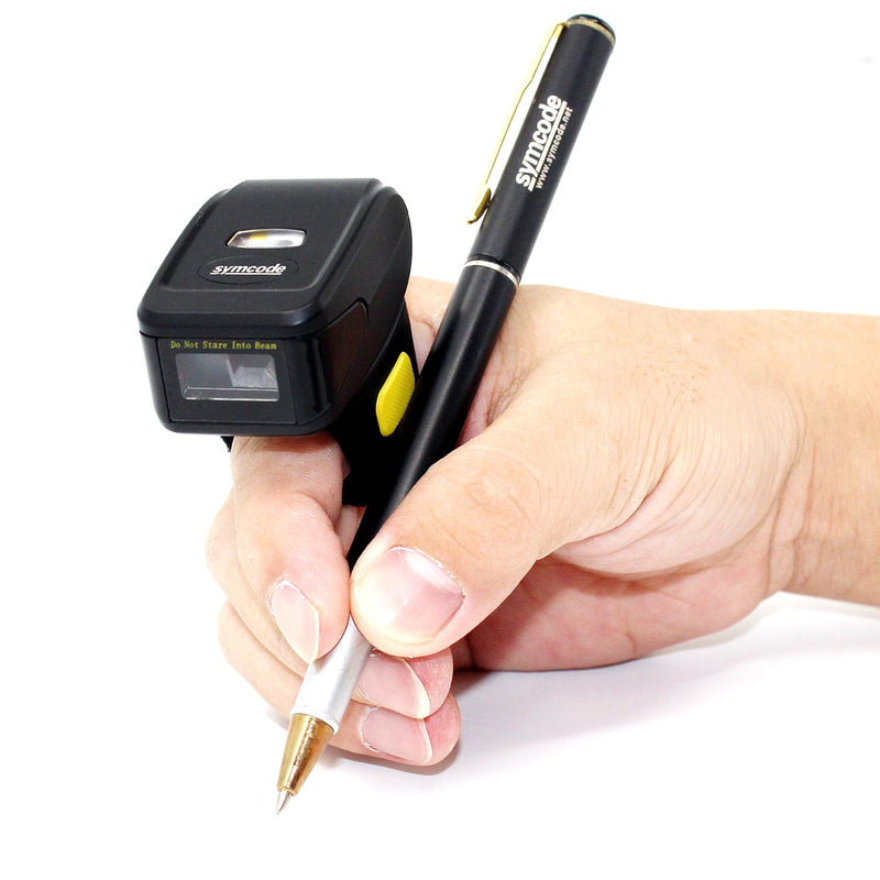 [Australia - AusPower] - Bluetooth Wireless Ring Barcode Scanner, Portable Wearable Mini Finger 1D Bar Code Reader Work with Windows, Mac OS, Android 4.0+, iOS Ring Bluetooth 1D 