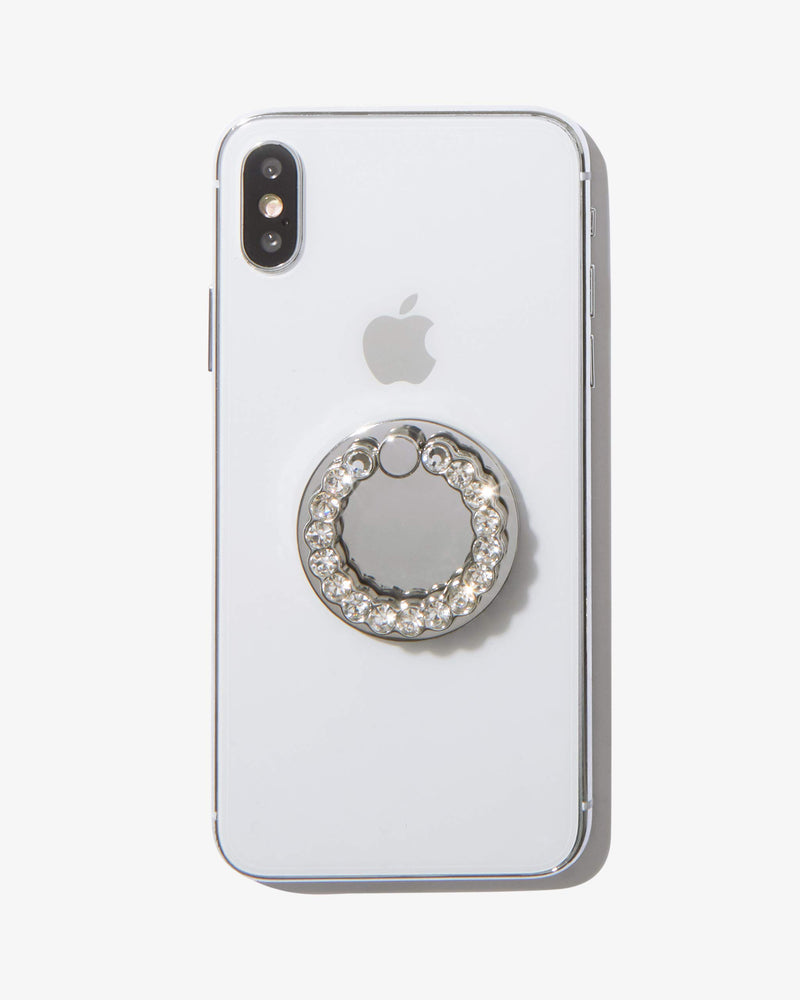 [Australia - AusPower] - Sonix Embellished Crystal Rhinestone Phone Ring (Silver, Clear) Silver/Clear 