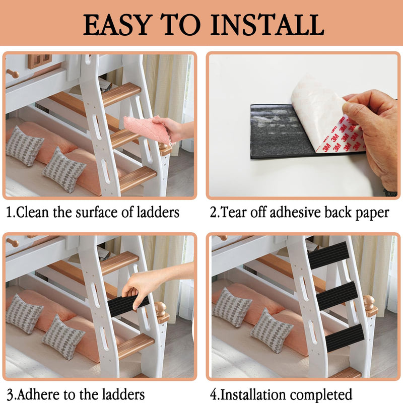 [Australia - AusPower] - 6.6 FT Black Bunk Bed Ladder Pads PVC Soft Corner Protectors with Strong Adhesive, Stair Steps Cover for Ladder, Stair Edge, Sharp Edges, Desk, Table, Furniture 