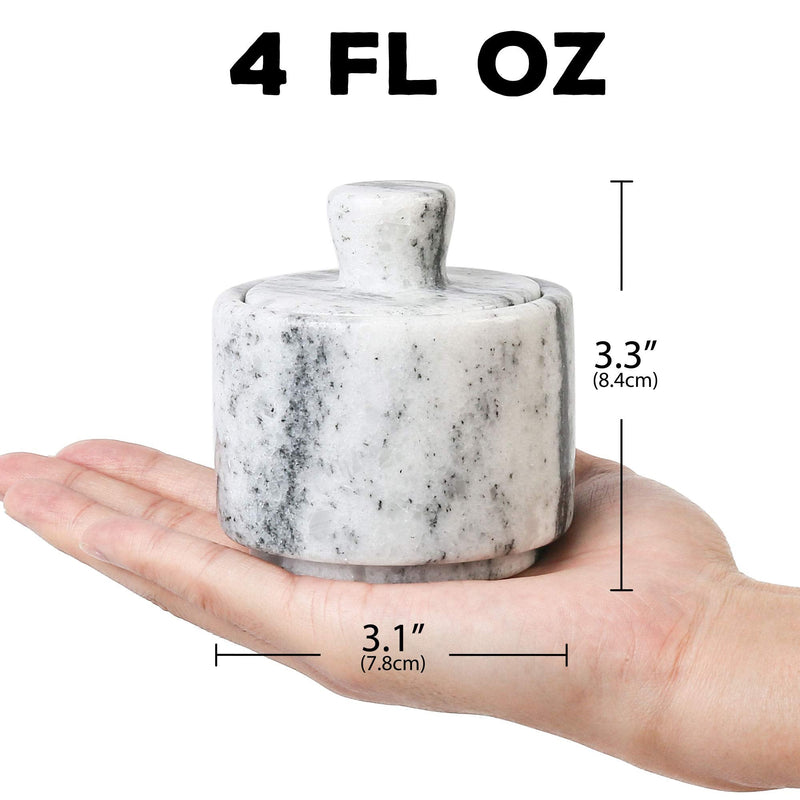 [Australia - AusPower] - LotFancy Salt Box, Marble Salt Cellar with Lid, 4 FL OZ Salt Holder Storage Container for Counter 