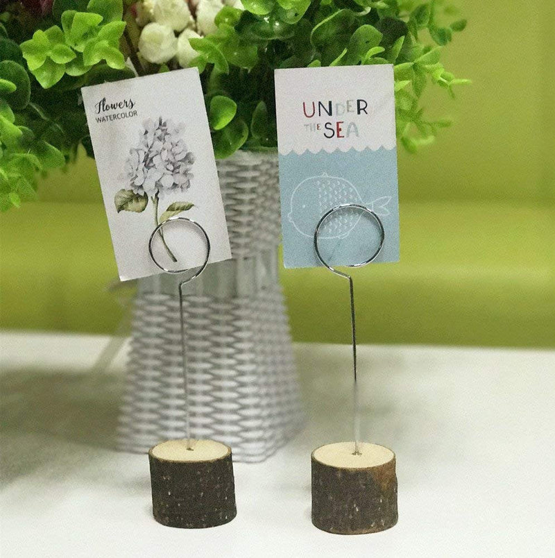 [Australia - AusPower] - senover Rustic Real Wood Base Wedding Table Name Number Holder Party Decoration Card Holders Picture Memo Note Photo Clip Holder (10pcs Table Numbers) 
