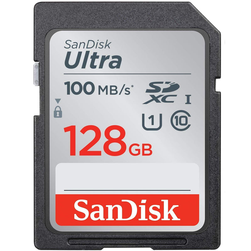 [Australia - AusPower] - SanDisk Ultra SDXC 128GB SD Card for Olympus Mirrorless Camera Works with OM-D E-M10 IV, OM-D E-M5 III (SDSDUNR-128G-GN6IN) Bundle with (1) Everything But Stromboli SD & Micro Memory Card Reader 