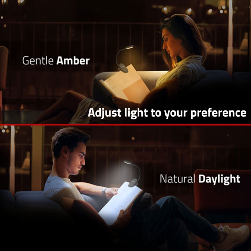 [Australia - AusPower] - GearLight NiteOwl Book Light for Reading in Bed - 2 Small, Rechargeable LED Clip on Lights with 3 Lamp Modes and 360-Degree Adjustable Neck to Read at Night﻿ 
