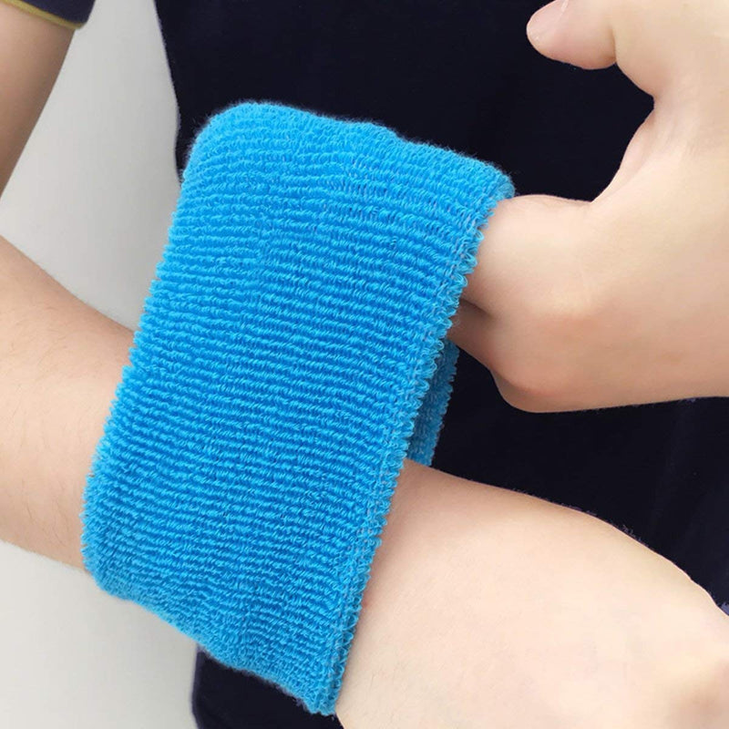 [Australia - AusPower] - Payanwin 10 PC Sports Wristbands, Wrist Sweatbands for Men & Women, Stretchy & Sweat Absorbing Cotton Terry,Perfect for Basketball, Football, Tennis, Soccer, Running & Working Out (Black and White) 