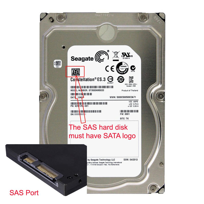 [Australia - AusPower] - CY SATA Hard Disk Drive Raid Adapter with 15 Pin 7 Pin + 15 Pin to SFF-8482 SAS 22 Pin Converter Adapter Straight 