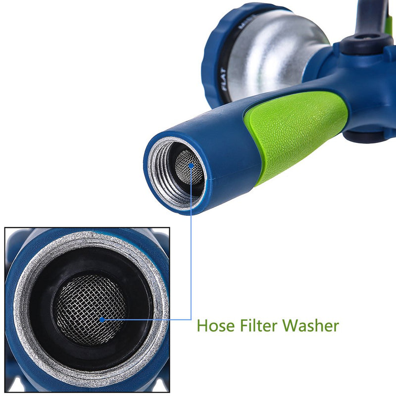 [Australia - AusPower] - GREEN MOUNT New Patent Garden Hose Nozzle, Heavy Duty Water Nozzle, High Pressure Fireman Style Nozzle with Ergonomic Handle for Women and Children to Water Lawn and Garden Green 
