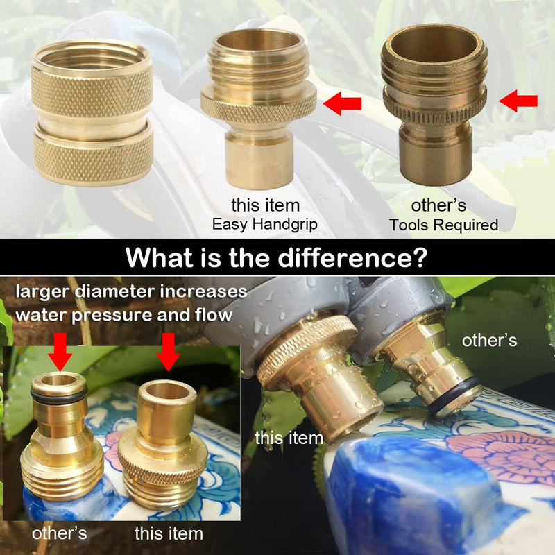 [Australia - AusPower] - PLG Garden Hose Quick Connect Fittings - 3/4" Genuine Brass Leak-free Hose Connector - Sturdy and Easy to Connect/Disconnect - Extra Washers Included - 4 Female + 4 Male C 4F+4M 