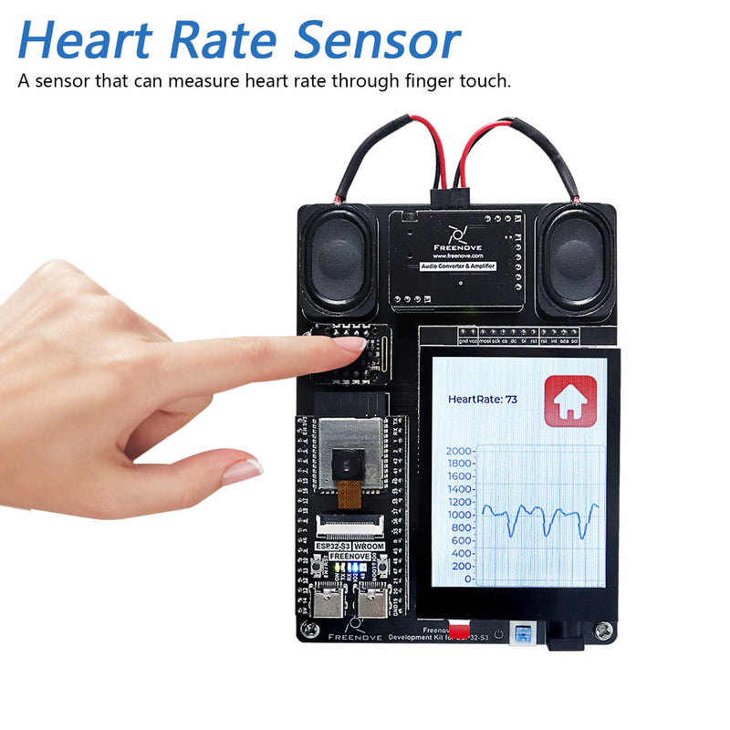 [Australia - AusPower] - Freenove Development Kit for ESP32-S3 (Compatible with Arduino IDE), Onboard Camera Wireless Stereo Speakers Heart Rate Sensor Colorful Touch Screen, Tutorial Code 