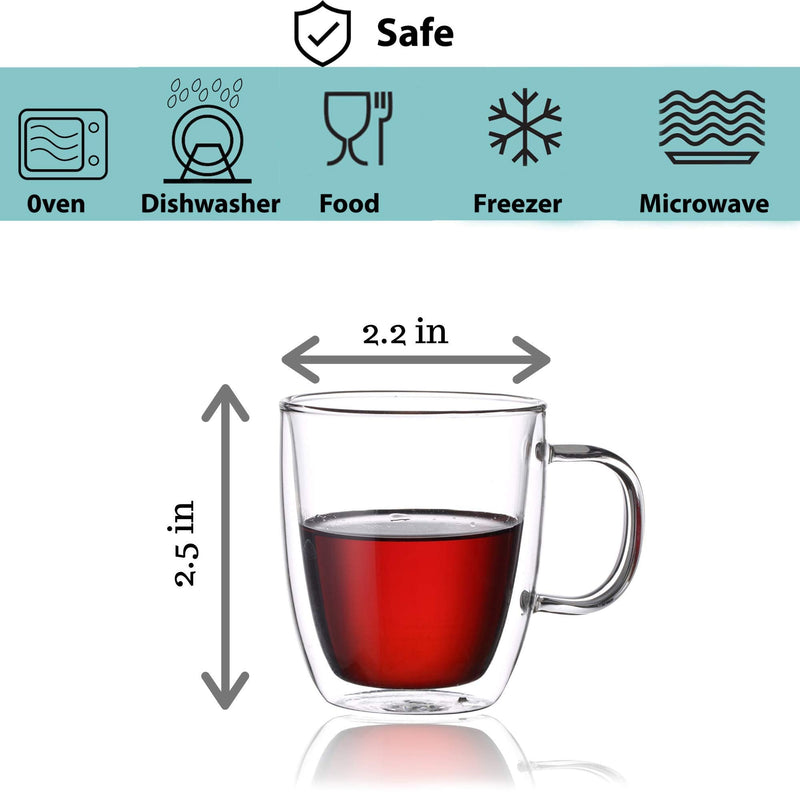 [Australia - AusPower] - BTaT- Small Espresso Cups, Demitasse Cups, Set of 6 (2.0 oz, 60 ml), Glass Coffee Mugs, Double Wall Glass Cups, Cappuccino Cups, Latte Cups, Clear Coffee Cup, Tea Glass, Espresso Glass, Glass Tea Cups 
