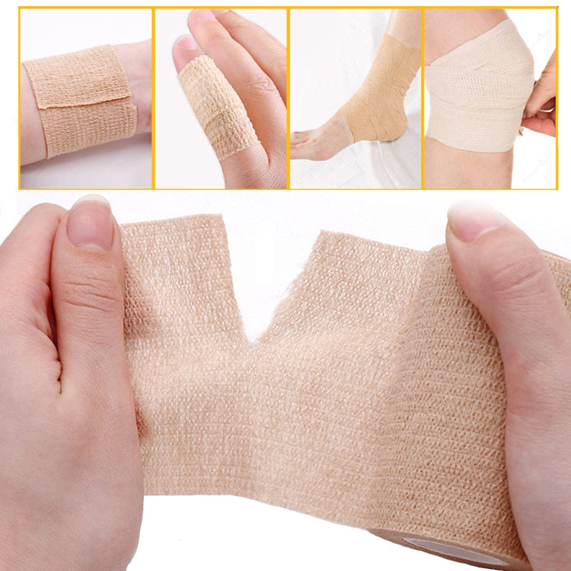 [Australia - AusPower] - Self Adhesive Bandages, Sports Wrap Tape for Wrist and Ankle, Breathable Waterproof Elastic Non-Woven Cohesive Bandage, 8 Rolls Athletic Tape 