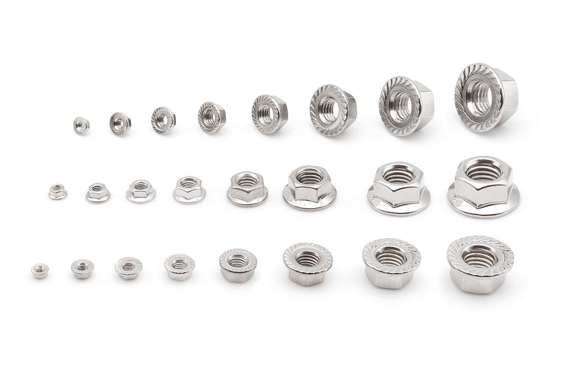 [Australia - AusPower] - 1/4"-20 Serrated Flange Lock Nuts | Stainless Steel 304 | SAE Serrated Flange Nuts | Milliontronic | Imperial 1/4" HEX Flange Nuts | 50 pcs 1/4" (50pcs) 
