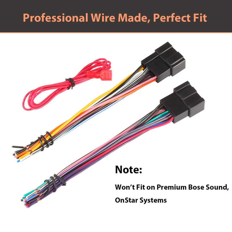 [Australia - AusPower] - RED WOLF Compatible with Select 2006-2017 Chevy GMC Express Savana Buick Factory Radio Stereo Replacement Wire Harness Updated 