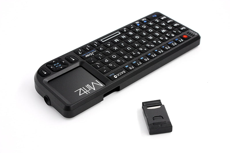 [Australia - AusPower] - Miritz 2.4G Wireless Mini Keyboard and Mouse Touchpad Remote Control with Laser Pointer ,for Windows/Android/Google/Smart TV/HTPC/IPTV/Mac OS/Linux Black 