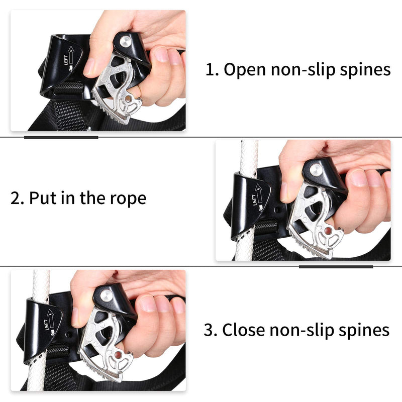 [Australia - AusPower] - WILDKEN Foot Ascender Outdoor Mountaineering Tree Arborist Climbing Rappelling Equip Left Right Foot Ascender Black - Left 