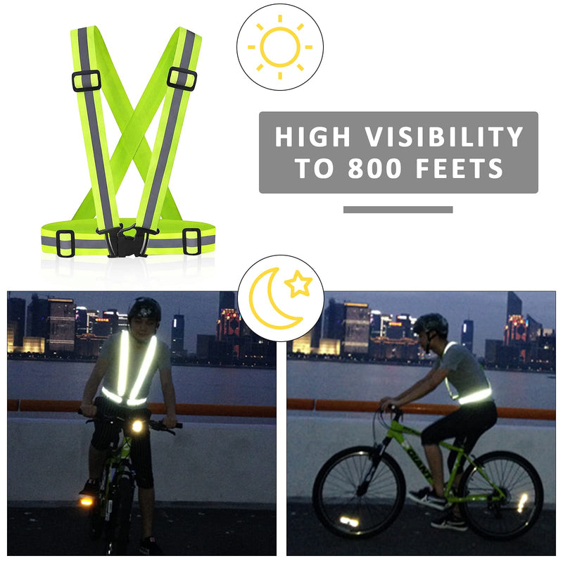 [Australia - AusPower] - Miushion Reflective Vest - Running Vest Reflector, Reflective Running Vest with Safety Straps, High Visibility Reflector A-2pcs Vests 