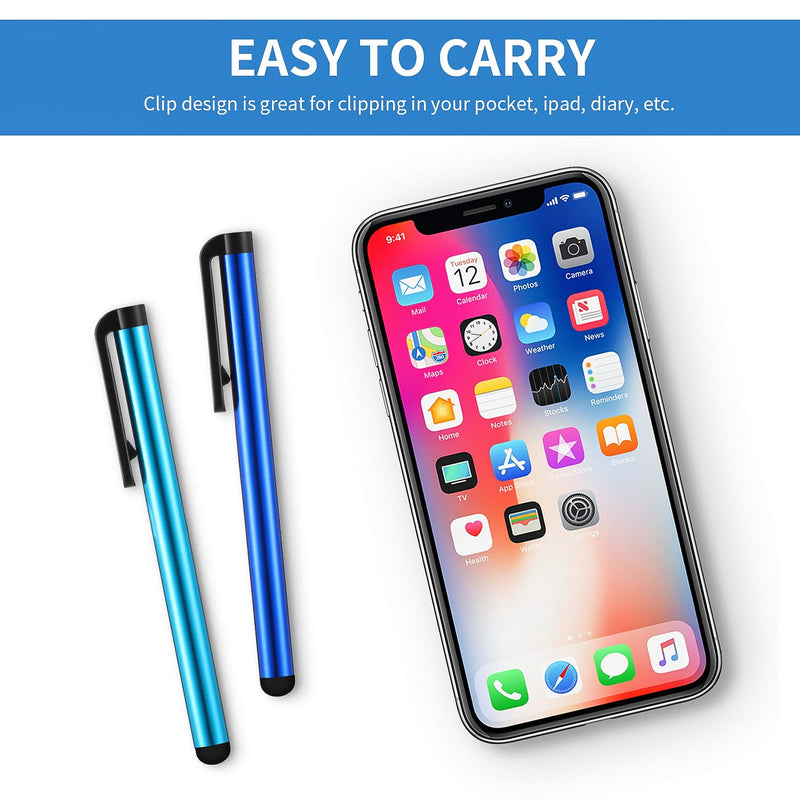 [Australia - AusPower] - 60 Pieces Stylus Pens Slim Capacitive Stylus Touch Pens for Universal Touch Screens Devices, Compatible with iPhone, iPad, Tablet (10 Colors) 